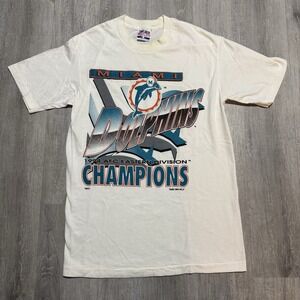 Vintage 1994 Miami Dolphins AFC Champions T-Shirt NFL Trench Size Medium